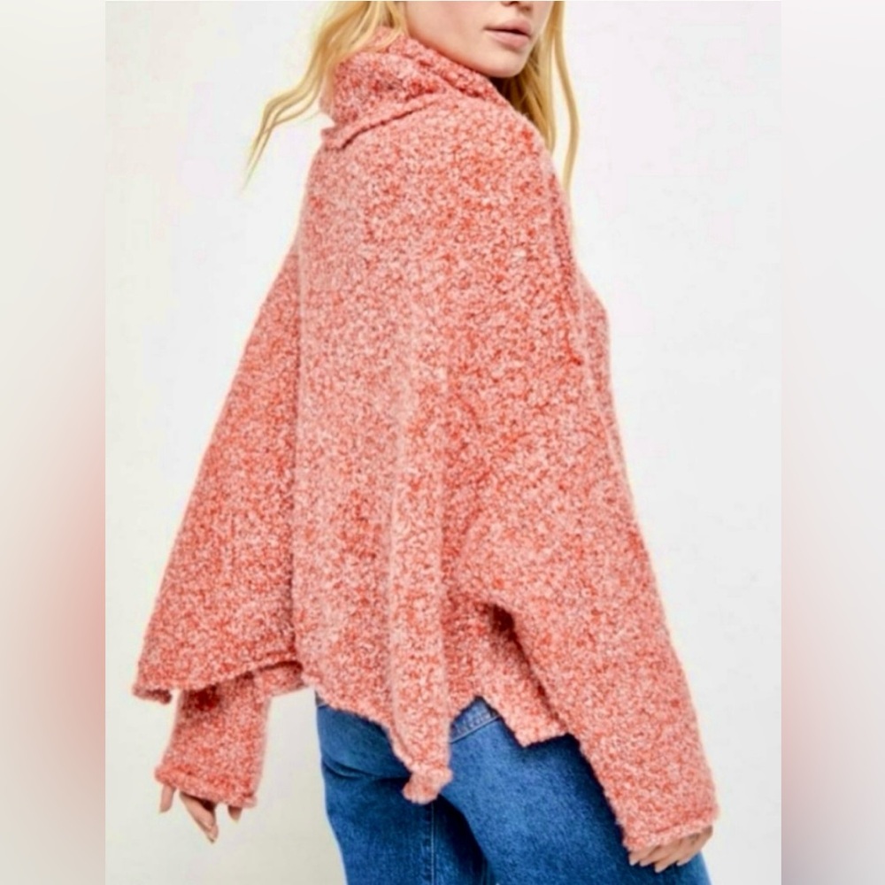 NWOT FREE PEOPLE BFF COWL NECK SWEATER SCARLET FLAME SMALL - Picture 3 of 3
